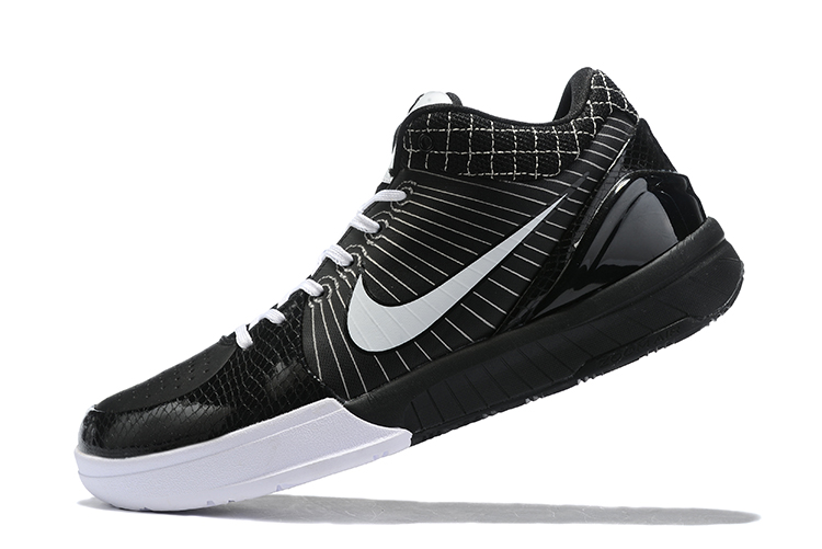 New Nike Kobe Bryant IV Black White Shoes - Click Image to Close